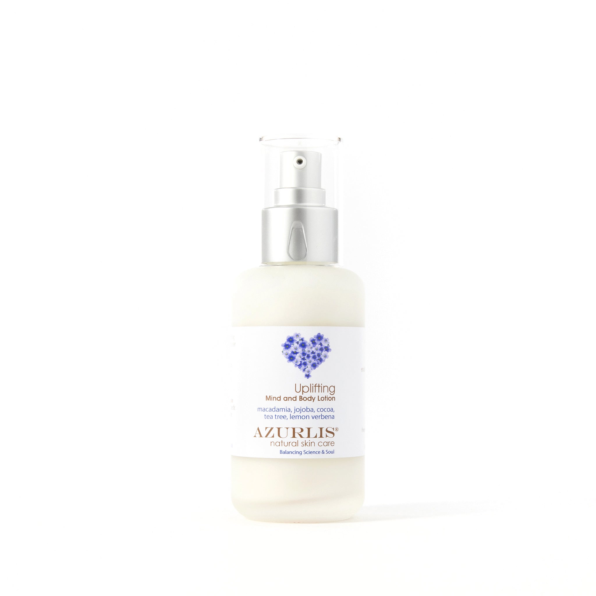 Azurlis™ Uplifting Mind & Body Lotion 100ml provides a wonderful medium to protect the skin all over your body, including dry, hard to soften skin and fine abrasions, especially on your hands and feet.  The softening and emollient properties of macadamia nut and jojoba oils are ideal to make your skin feel wonderfully moisturised and soft. NZ tea tree and lemon verbena essential oils are also shielding due to their mild antiseptic properties.