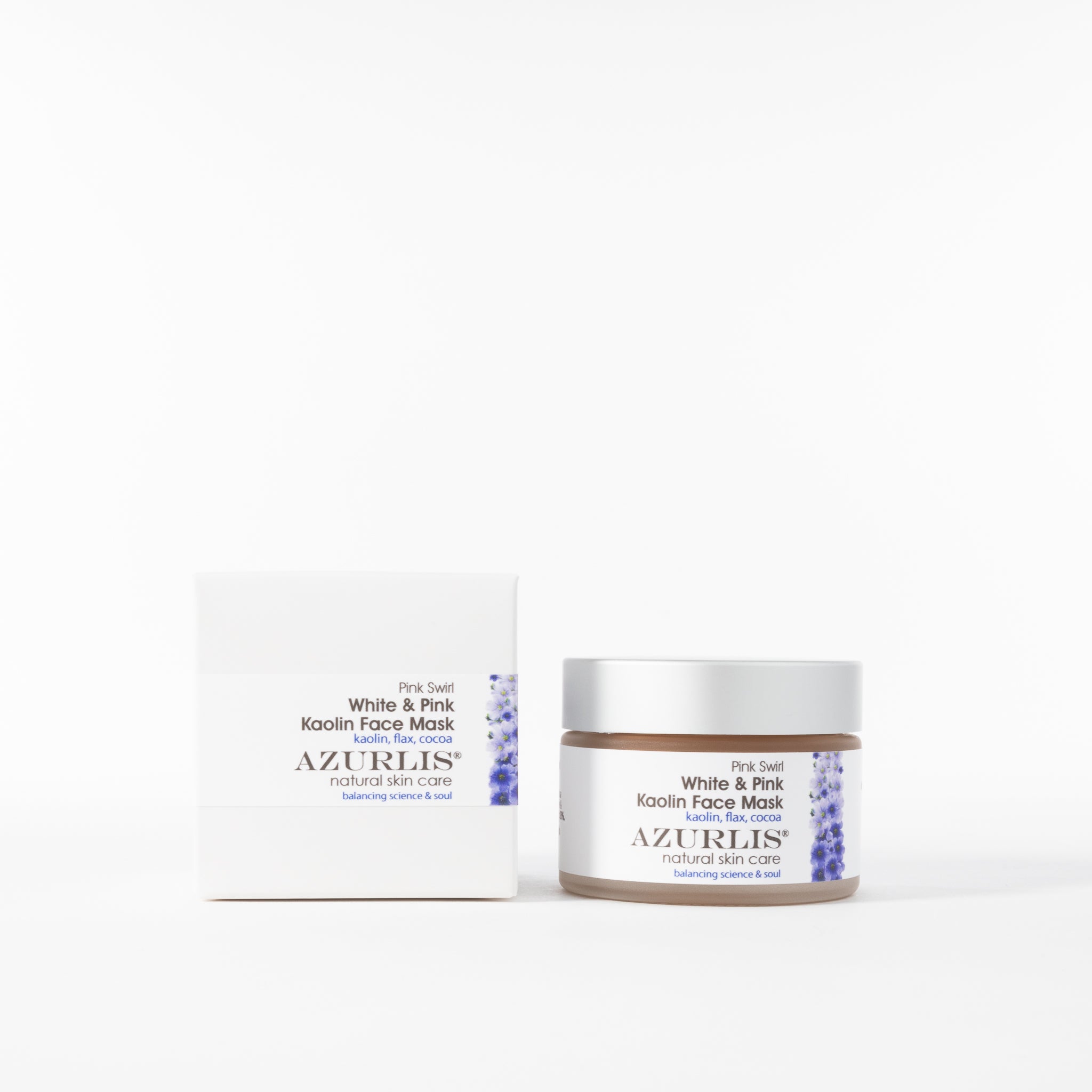 Azurlis™ Pink Swirl Kaolin Face Mask 50/30ml is a &quot;wet mask&quot;, as it will not dry up on your skin, but provides a source of deep nourishing and balancing ingredients. Ideal for all types of skin, whether sensitive, fragile skin, or acne prone.