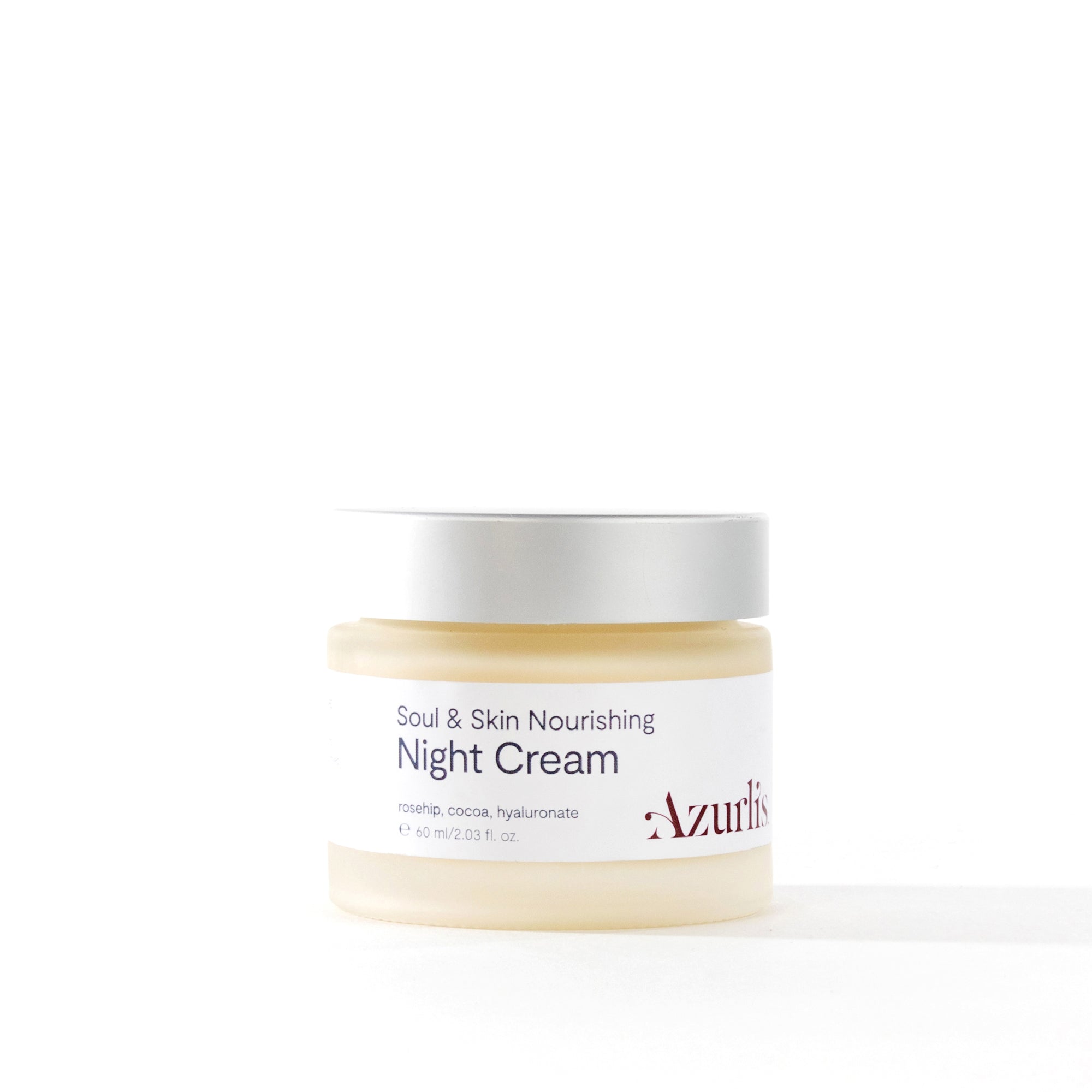 Azurlis™ Soul & Skin Nourishing Night Cream 60/30ml is a balancing and Deeply Nourishing night moisturiser, to protect against the premature signs of ageing. Formulated to encourage repair during a restful night sleep for all skin types.