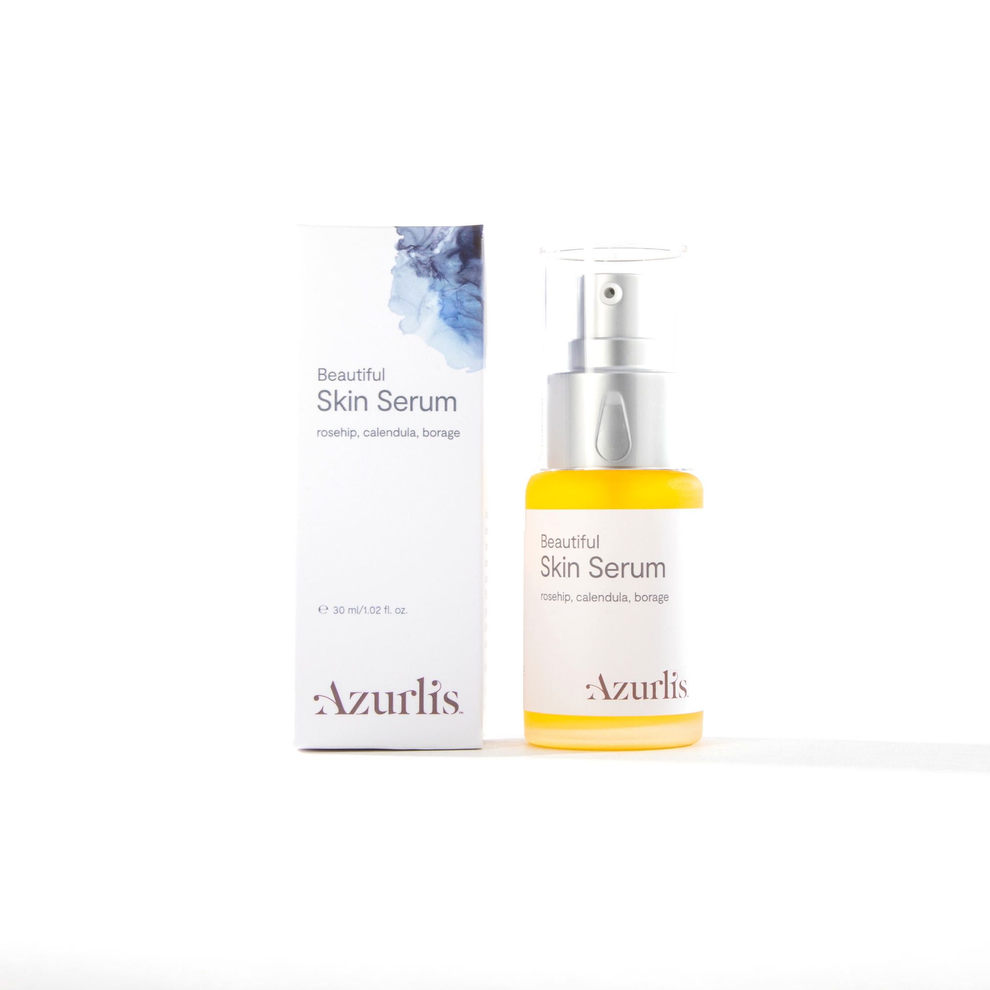 Box and Bottle of Azurlis Beautiful Skin Serum