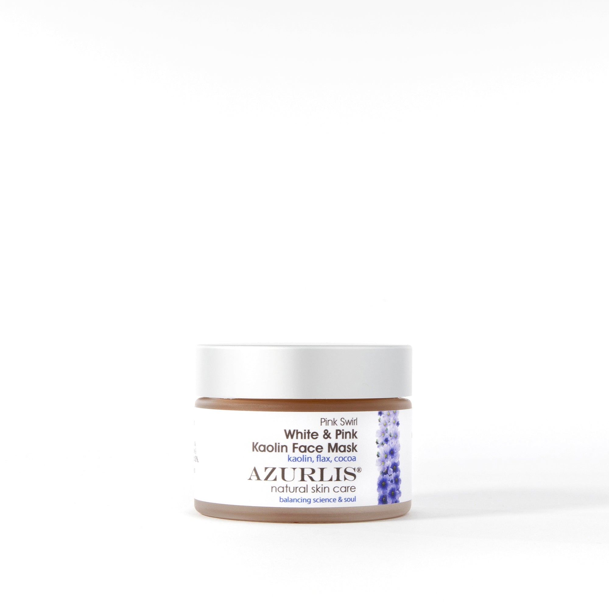 Azurlis™ Pink Swirl Kaolin Face Mask 50/30ml is a "wet mask", as it will not dry up on your skin, but provides a source of deep nourishing and balancing ingredients. Ideal for all types of skin, whether sensitive, fragile skin, or acne prone.