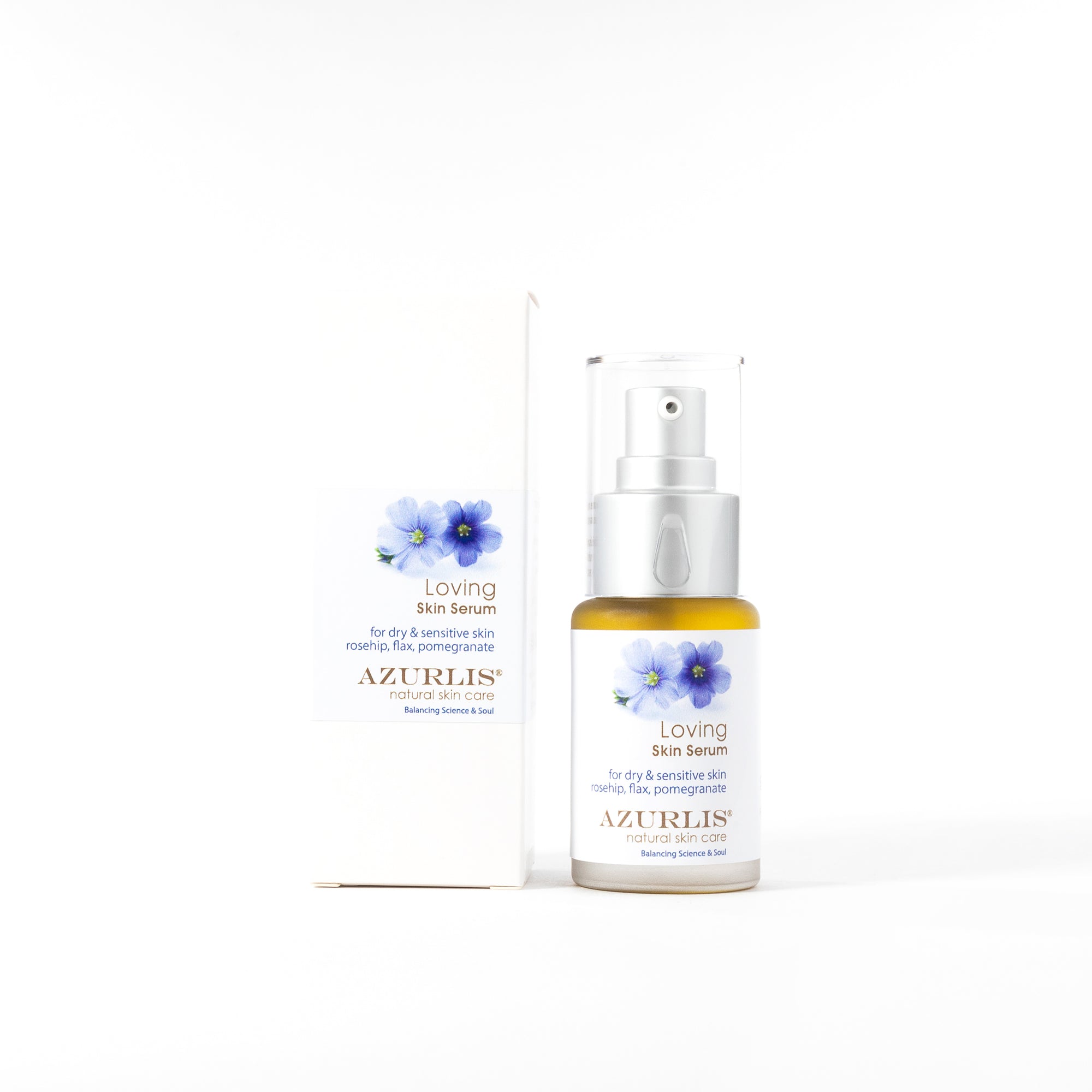 Box and Bottle of Azurlis No Aromaceuticals Loving Skin Serum